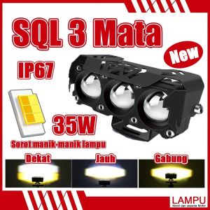 LAMPU TEMBAK LASER/LAMPU TEMBAK MINI SQL 3 Mata/TANPA KIPAS/SUPER BRIGHT HI LO 35 WATT LAMPU TEMBAK MOTOR