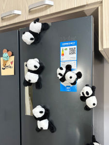 Cute Plush Panda Fridge Magnet Creative Cultural Product Decorative Toy Gift Animal Shaped Desktop Decoration from China