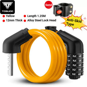 TOSUOD Bicycle Cable Lock MTB Road Bicycle Anti-Theft Four or Five Digit Password Scooter Motorcycle Accessories Bicycle Lock