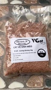 Cát vệ sinh cho mèo Vcat 3L cát đậu nành TOFU Orgo tan trong bồn cầu