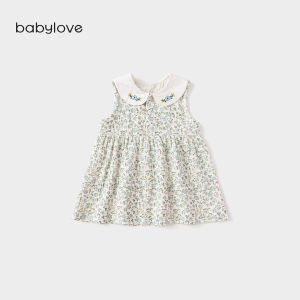 babylove | Summer Pure Cotton Floral French Collar Baby Girl Dress