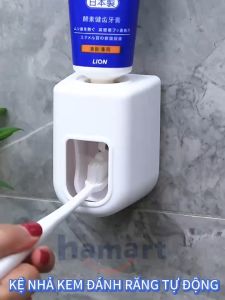 Kệ Nhả Kem Đánh Răng Tự Động Hình Hộp Dán Tường Hamart Kèm Miếng Keo Siêu Dính Tiện Lợi