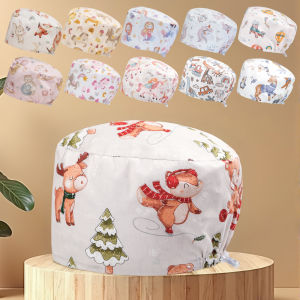 Cartoon Pattern Womens Working Scrub Caps TOOTH Pet Nursing Hat Adjustable Comfortable Care Center Doctor Cap K1235