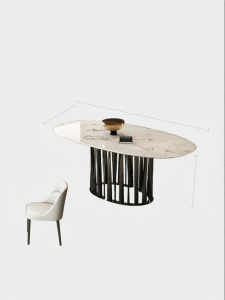 Luxury Oval Natural Marble Dining Table