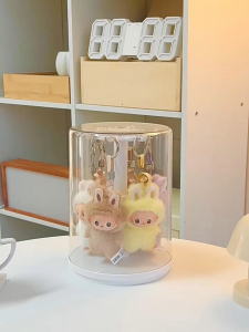 กล่องใส่ตุ๊กตา กล่องใส่ตุ๊กตาแบบใส กล่องใส่โมเดล Art Toy กันฝุ่น แบบใสพิเศษ หมุนได้ 360° วางซ้อนกันได้