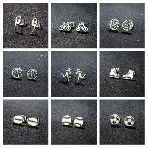 Stainless Steel Gymnastics Girl Earrings for Women Dancer Sport Gymnast Girl Jewelry Ear Piercing Accessories party gifts