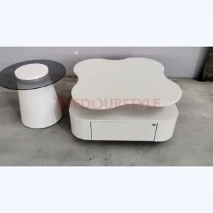 Vedourstyle 2in1 Nordic Coffee Table+Side Table Light Luxury coffee table with drawer/Meja kopi Mewah Berkualiti/ 轻奢咖啡桌