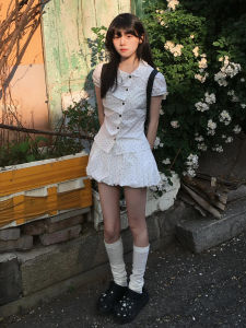 Y6Y | French Doll Collar Polka Dot Dress Women Summer New Beautiful Small Set Flower Bud Skirt Cotton High Waist A-Line Dress