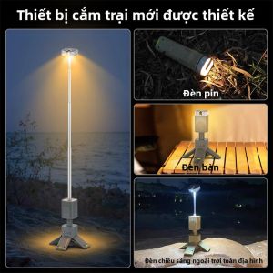 Đèn LED Cắm Trại Dạng Ống Lồng 14000mAh Loa Bluetooth Chống Nước Đèn Pha Di Động Có Đế Từ Tính Cho Các Hoạt Động Ngoài Trời