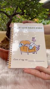 Sổ tay lò xo 120 trang loại kế hoạch hàng ngày mẫu 1 chất liệu bìa gỗ tráng gương kích thước 15x21cm