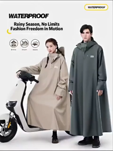 HNJ เสื้อกันฝนสำหรับรถจักรยานยนต์ ชุดกันฝนผู้ใหญ่ ไซส์ใหญ่พิเศษ ผ้าหนาอย่างดี ทนทาน หมวก พร้อมระบบกันน้ำสองชั้น