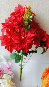 Cụm Hoa cúc thược dược bằng vải trang trí văn phòng sự kiện