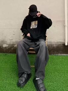 Hip Hop Streetwear Vintage Wash Loose Leg Jeans
