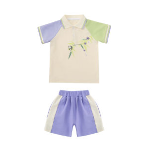 ชุดโรงเรียนประถมศึกษาผ้าฝ้ายแท้สำหรับการแสดงชุดนักเรียนประถมศึกษาชุดการแสดงกลางแจ้งฤดูร้อน