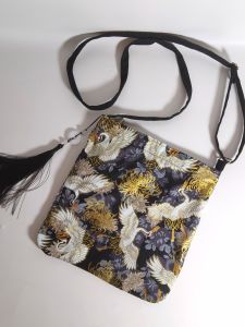 Mens Ancient Style Canvas Crossbody Bag Large Capacity Casual Ethnic Fashion Zipper Closure Shopping Mall Same as Online Sale