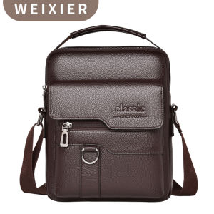 Mens Business Large Capacity Wear-Resistant Single Shoulder Crossbody Bag for Commuting Retro Handbag Male Durable Bag