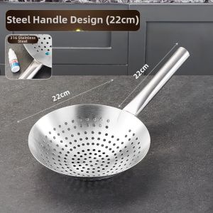 304 Stainless Steel Thick Slotted Spoon for Oil Drainage and Fishing