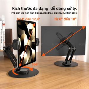Giá Đỡ Màn Hình Có Thể Gập Lại Với Khả Năng Xoay 360 Độ Hỗ Trợ Máy Tính Bảng Di Động Cánh Tay Có Khớp Nối Cho Màn Hình Phụ Kiện Màn Hình Tương Thích Với Máy Tính Xách Tay 10-20 Inch