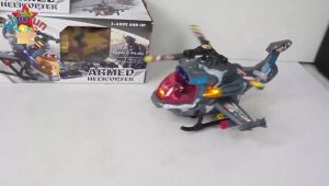Mainan Pesawat Helikopter Militer Acousto Bisa Jalan ada Lampu 3D & Suara Bump n Go