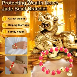 Protect Wealth Pixiu Dragon Jade Bead Bracelet Good Luck Bracelet Attract Wealth And Treasure Couple Bracelet Feng Shui Jewelry
