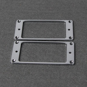 FLEOR | FLEOR 2pcs Metal Flat Guitar Humbucker Pickup Mounting Rings Frame Chrome
