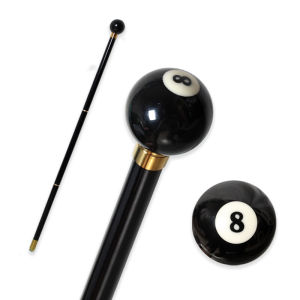 91cm 8th Black Billiards Resin Handle Walking Stick 3-Piece Elegant Fashionable Black German Beech Wood Canes for Men And Women