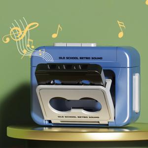Vintage Mini Recordable Vintage Tape Recorder Couple Gift Retro Cassette Recorder Classic Fun Red And Blue Couple Gifts