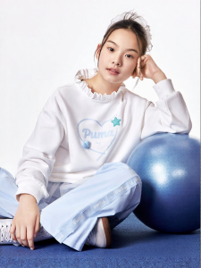 PUMA | Fall Long Sleeve Lightweight Girls Hoodie Sweet Ruffle Collar