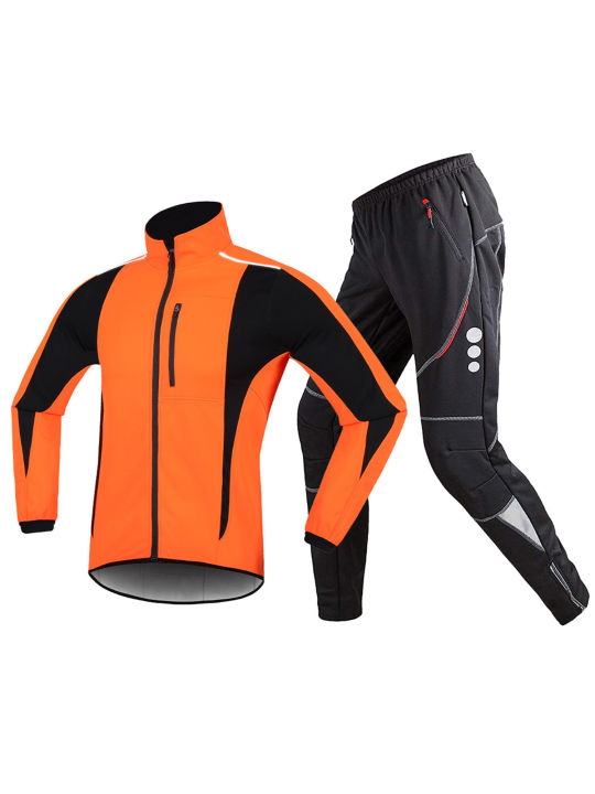 Men's winter cycling suit fleece thermal cycling suit water resistant cycling jacket Lazada PH
