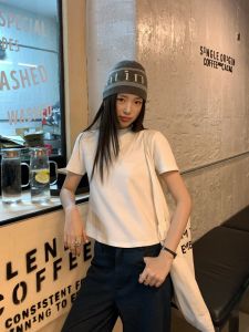 Áo Thun Cotton Cổ Đứng Tay Ngắn DT ETOLIE Màu Sắc Đa Dạng Phong Cách Đơn Giản Đa Năng Thường Ngày Mùa Thu Thoải Mái Thoáng Khí