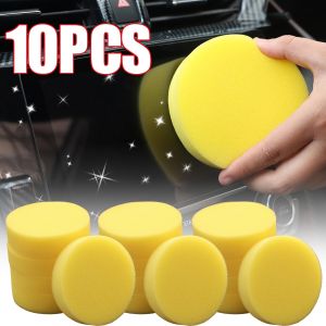 10Pcs Car Waxing Sponge High-Density Cleaning Sponge Block Car Beauty Supplies Encrypted Round Sponge Wipe Tool