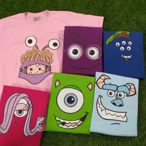 Monsters U FACES DESIGN Collection Shirt Adult & Kids DTF PRINT BOO James Mike Celia Randy Squishy For Men Women and Kids