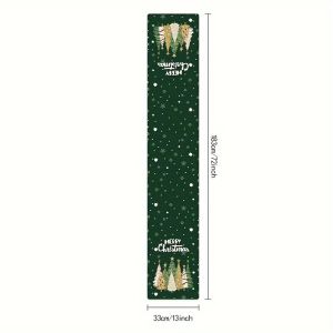 VIKAMA Giáng Sinh Bông Tuyết Xanh Bàn Chạy Viền Trang Trí Ngày Lễ Phụ Kiện Trang Trí Cho Phòng Khách Bàn Ăn Polyester Không Dệt