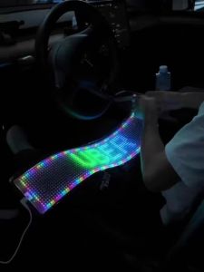39.7cm/59.5cm App-Controlled Devil Eyes LED Windshield Light Animated RGB Car/Truck/SUV/RV Eye Lights with Custom Text & Graphi