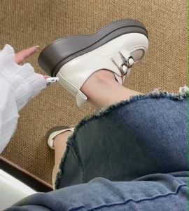 One for All พร้อมส่งจากไทย คลิปทรูส์ รองเท้าหนังสไตล์อังกฤษ TX481 สถานที่รองเท้า 4.5 ครั้ง หนังสือ พื้นหนา 4.5 ครั้ง รองเท้าโมเดล สำหรับผู้หญิง