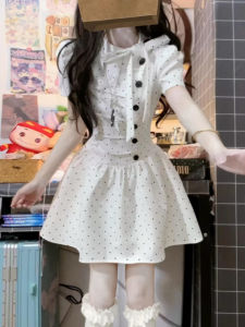 SUSIEYUAN | French Style Polka Dot Princess Short Dress