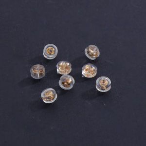 14K Gold Plated Silicone Earring Post Ear Plug Studs DIY Handmade Jewelry Making Ear Cap Accessories Fashionable Alloy Ear Cuffs