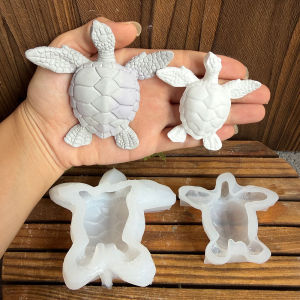2Pcs Sea Turtle Silicone Molds DIY Soap Plaster Epoxy Resin Figurine Mould Kit Aquarium Tank Desk Decor