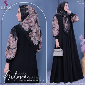 ARLOVA DRESS 4 ( LD120&130) JUMBO BAHAN CRINKLE AIRFLOW FREE JILBAB