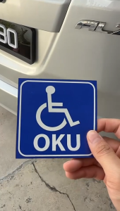 OKU Car Magnet Sticker Sign 10cm Waterproof Magnetic OKU Car Sign