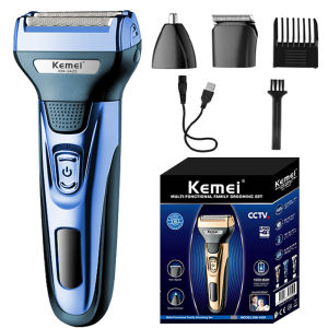 Kemei | Kemei 3 In 1 Powerful Electric Shaver Facial Body Hair Trimmer Beard Shaving Machine Razor Nose Ear Hair Trimmer for Men KM-1429
