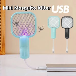 USB Mosquito Swatter Trap Mini Electric Shock Mosquito Killer Lamp Durable Mini Portable Fly Bug Zapper 