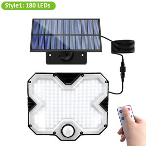 Solar Lamp Solar Spotlight with Detachable Panel 180 LEDs Auto On Off IP65 Waterproof 2 Modes for Garden Yard Pathway Wall Light