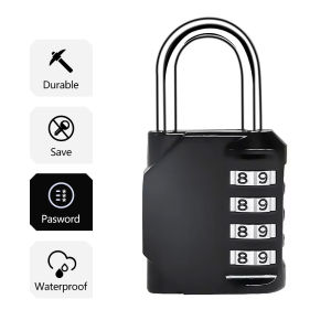 1pcs 4 Digit Padlock Lock Durable Waterproof Number Locks For Door Suitcase Bag Package Cabinet Locker Window Key Locks