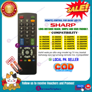 Sharp BASIC LED TV Remote GJ220 LC-32LE265M LC-40LE275x LC- 40LE360D3 LC26LE320E LC32LE320E LC37LE320E LC42LE320E LC-19LE320E LC22LE320E 2TC32BB1M LC-32LE155M LC-39LE155M LC-39LE448MP alluremarketplace2ND