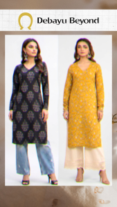 DEBAYU Nayo Cotton Straight Kurti Ethnic Prints Size S to 2XL Kurta Top only Malaysia