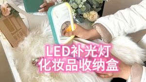 Kotak Penyimpanan Kosmetik Cermin Rias dengan Lampu Led