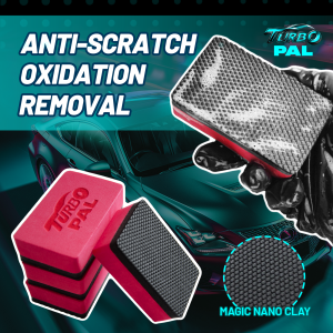 TURBOPAL 4-Pack Anti-Scratch Oxidation Removal Clay Sponges Professional 3-Layer Design (Nano Clay + Sponge Cushion + EVA Grip)