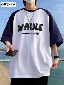 Summer Casual Sport Short Sleeve T-Shirt Mens American Retro Couple Style Polyester Fiber round Neck Versatile Fashionable Half Sleeve Set