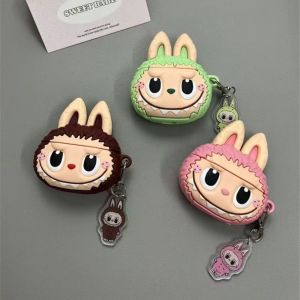 【Hot】Cute Cartoon Colorful Labubu Silicone Earphone Protective Case with Pendant For AirPods Gen 1/2 Gen 3 4 Pro Pro2 Series